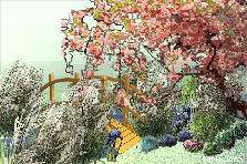 Garden design:un corso d'acqua che sa d'oriente Garden design:ruscello
