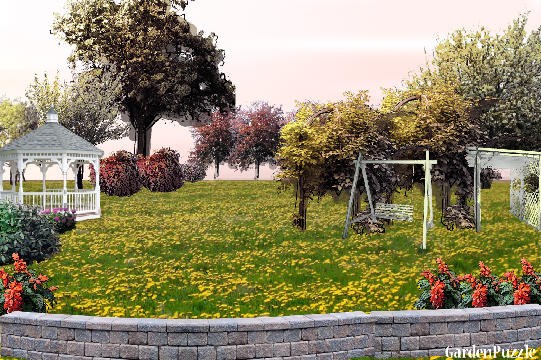 Garden design:swing - Autumn