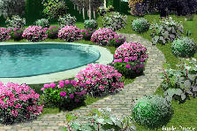 Garden design: Garden design:VERSION LAKE IN THE PARK (CAFE - GARDEN)