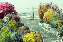 Garden design: Garden design:bridge