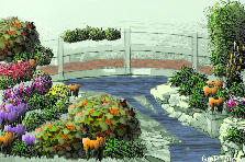 Garden design: Garden design:pont