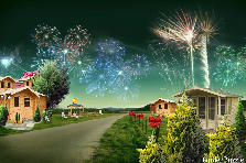 Garden design:Major City celebrates New Years 2012. The fireworks are so bright and massive, that people in the country were able to sit in the comfort of their own yard and watch as the New Year came in, from miles away. Oh if I only I could do that! Garden design:New Year Lights Seen From Back Country Road
