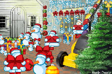 Garden design:......... Goodbye, Santa and Snowman and families!
Thank you for visiting us.
We hope you enjoy our gifts.
We will meet again the next Christmas!! Garden design:The Polar Express will leave. Goodbye ......
