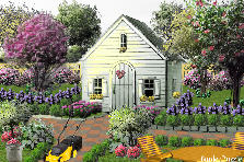 Garden design:Today, is a day of cutting grass Garden design:A house in the country