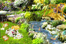 Garden design:It is so nice ..... bread, cheese, sweet pumpkin, scones, spinach pie, boiled eggs, small fried fish, chicken pies and a good wine
Anybody want to come with us?
Like this effect. :) Garden design:A picnic in the " Garden of Carps " - redone