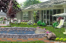 Garden design:Afternoon winter with the sun shining.
It almost seems like the summer. But just is 16 degrees Celsius .......
Want enjoy? Make me company.
The garden is beautiful and easy care. I will not go for help !!!!!! lolol ..... hmmmm maybe just to take the leaves from the pool ..... lolol
Thanks for this background with so wonderful house. Garden design:Borowczak Property - My version