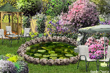 Garden design:Around the lake.
At a hot afternoon, winter or summer, we like to sit near the lake and feel the freshness. It's nice when the water lilies are in bloom. It's a beautiful quiet place that gives us great serenity.
And it has lots and gorgeous rhododendrons, that I love so much !!!!! :)
Today I went to rob Zachy, newly converted to GPplus. I stole her this lake with water lilies. Thank you, Zachy. It is so beautiful !!!!! Garden design:Around the lake.