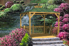 Garden design:Hae-Won Pavillion Over Looking Asian Waterfal