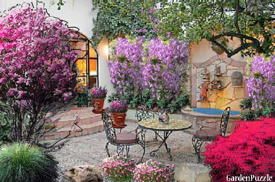 Garden design:Tuscan pool - Spring