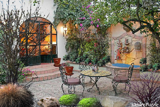 Garden design:Tuscan pool - Winter
