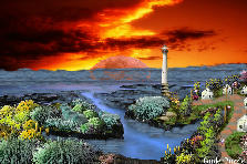 Garden design:The Lighthouse
Near the lighthouse only the lighthouse keepers' houses and services. In light of these, it's lonely lighthouse keeper's life The landscape is harsh, but beautiful. And the sea is always present .....
Caution! The sea is angry.
Thank you, Brewer362, for this wonderful background
Please read the 1st comment.
Garden design:Sunset of Dreams-My version - The Lighthouse.