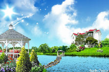 Garden design: Garden design:Lake House Il Mare 시월애