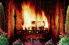 Garden design:Just a nice crackling fire for those cold winter nights.... a little folige around it for some color, hoping it won't dry out. So just relax and enjoy the cozy warmth and the comforting scent of the wood, of this snuggly fire. Garden design:Crackling Fire