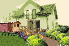 Garden design:this is a game house front yard Garden design:game house front yard