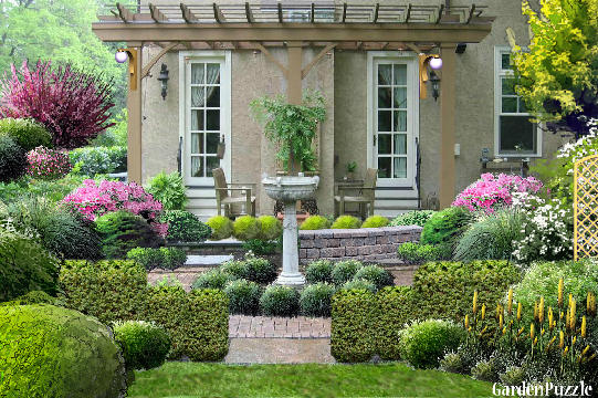 Garden design:Cottage Garden in spring - Spring