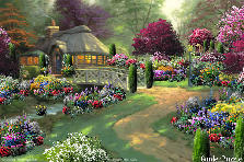 Garden design:Taking that small winding dirt road, through the evergreens, and over the bridge, to that golden lit enchanted thatched roofed cottage, is something that I could of only hoped for in my dreams. It sits so humbly, lit, smoke coming from the chimney in the spring air, waiting for my arrival. My enchaned forest away from the world, so serene, so beautiful, so peaceful. May I live here forever, to welcome family and friends a like, to feel this peace and beauty. Garden design:Roadway to home