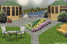 Garden design: Garden design:Cabin By The Lake On Stormy Day