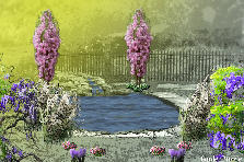 Garden design:I used a color scheme that would accentuate the color of the water, making it pop out. I used the plants to border it, the progression of plants guiding your eye to the pond Garden design:Focal Point Claire Highsmith