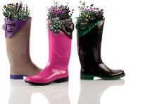 Garden design: Garden design:Rain Boot planter