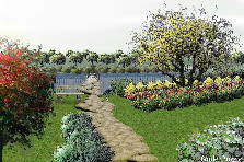 Garden design: Garden design:by the side of lake