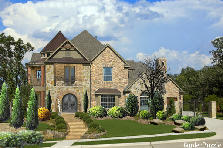 Estate w/ evergreen plantings - Winter