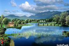 Garden design: Garden design:Blue lake