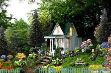 Garden design:This is a special story about this humble pucture just for my precious GP friends. This little small cottage is ever so humble and is really not much my firends, but it is a place to heal when you need it. It is quiet, and surrounded by a few special precious things that make me feel special, and feel so good, and makes my recovery much more speedy and painless. That what makes it special is YOU. I wish I had arms big enough to give you a huge big group hug and kiss with love from the bottom Garden design:Just a quiet place to get well