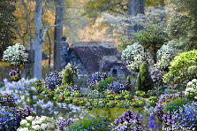 Garden design:Fair Lady Blue in her little cottage she made