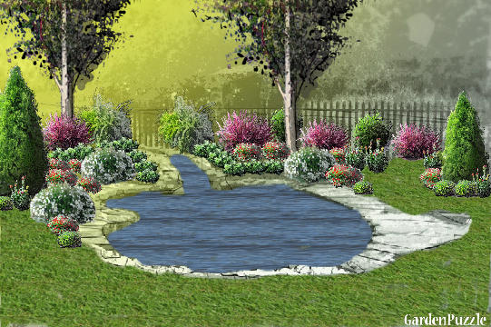 Garden design:Back yard - Spring
