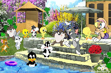 Garden design:Look how they have fun in the pool!
There is no danger! It is a children's pool. But you better watch them ..... !
I could not resist to bring them again .... :))))) Garden design:Oh! How they have fun in the pool!