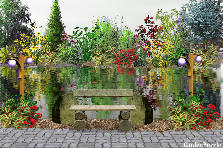 Garden design:The bench by the river!