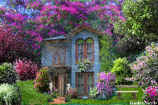 Garden design:Love the blue house!! Garden design:Blue House