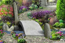 Garden design:Stone bridge.