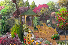 Garden design:Afternoon at the garden pond.