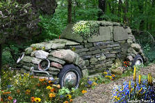 Garden design: Garden design:Stone Age Rock Car